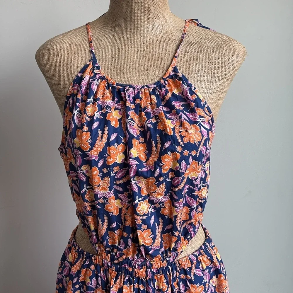 J. Crew Harbor Side-Cutout Dress Floral SMALL